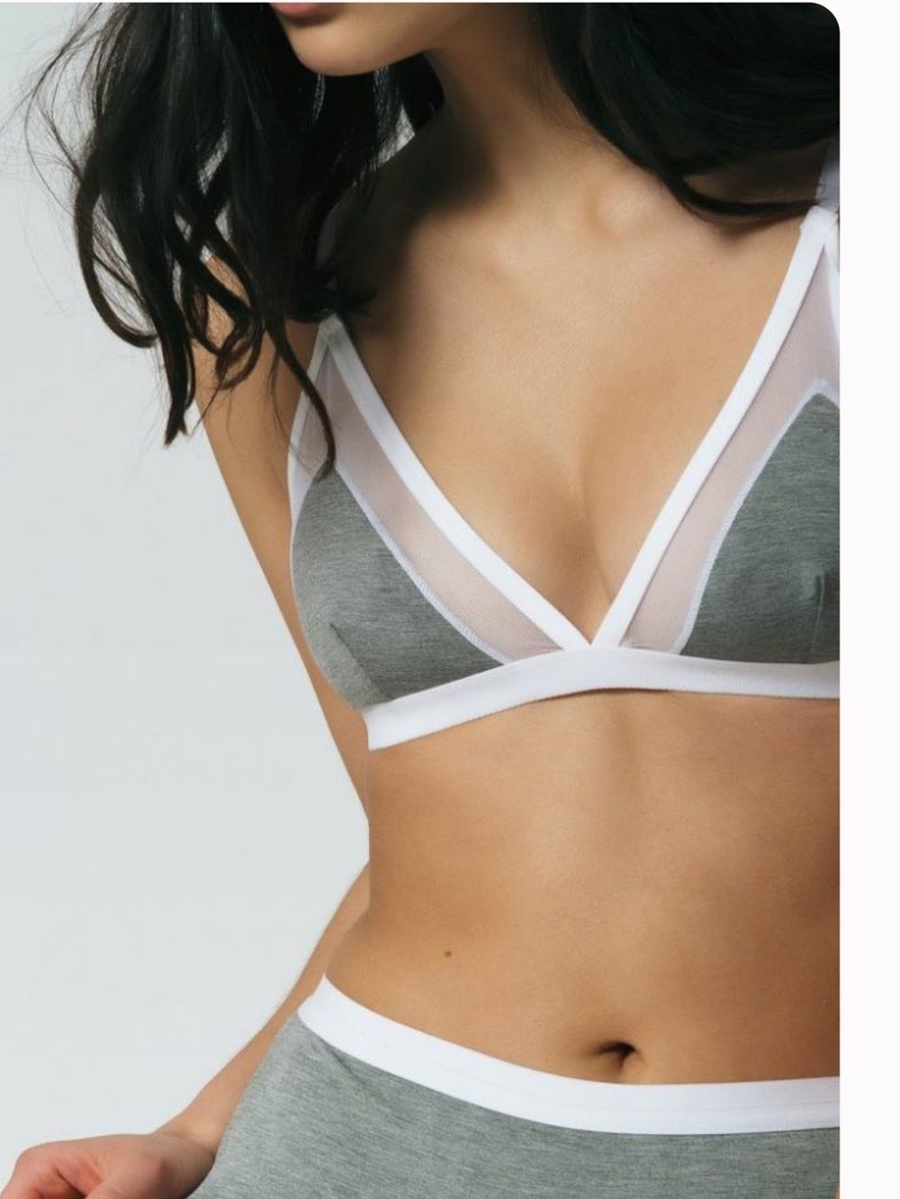 Mary Young Designer -  Triangle Bralette with Gray Insets